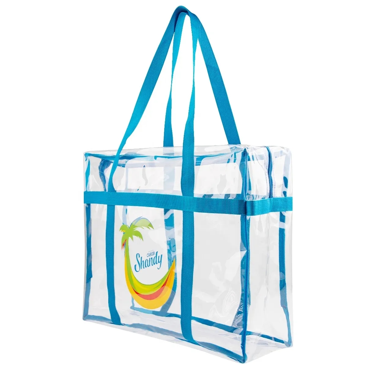 Custom Clear PVC Beach Tote Bag 6