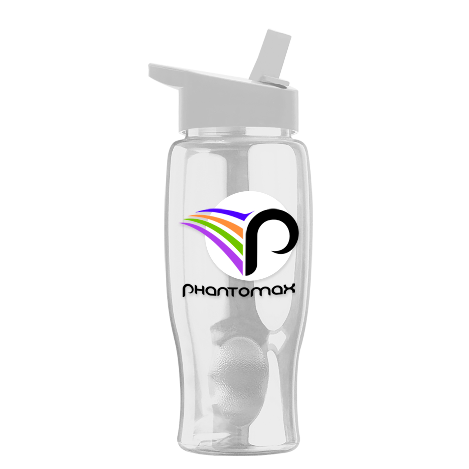 Poly-pure - 27 oz. Transparent Bottle with Flip Straw and Digital Imprint 2