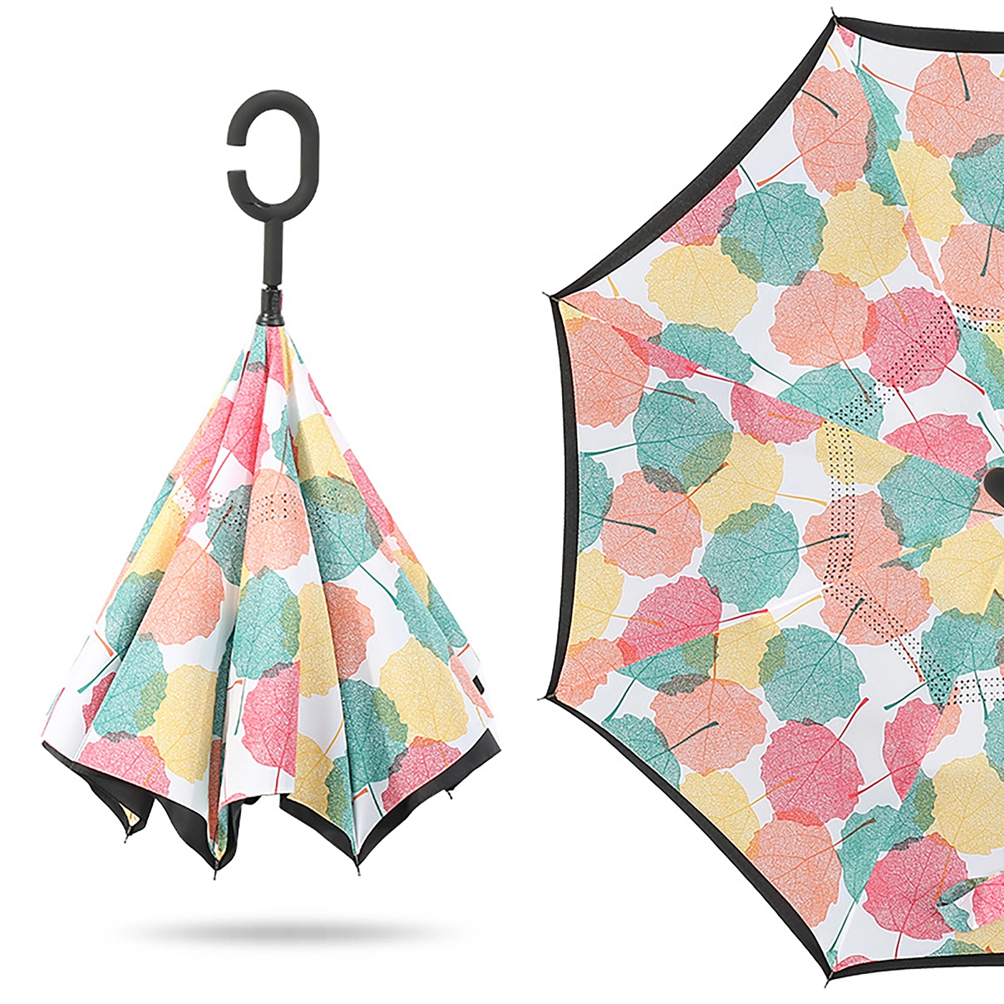MOQ 50pcs C-Shaped Handle Anti-UV Inverted Reverse Umbrella 9