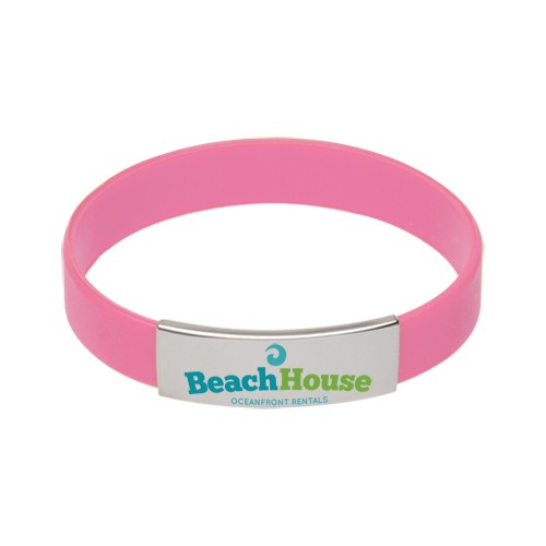 Silicone Bracelet w/Metal Accent 16