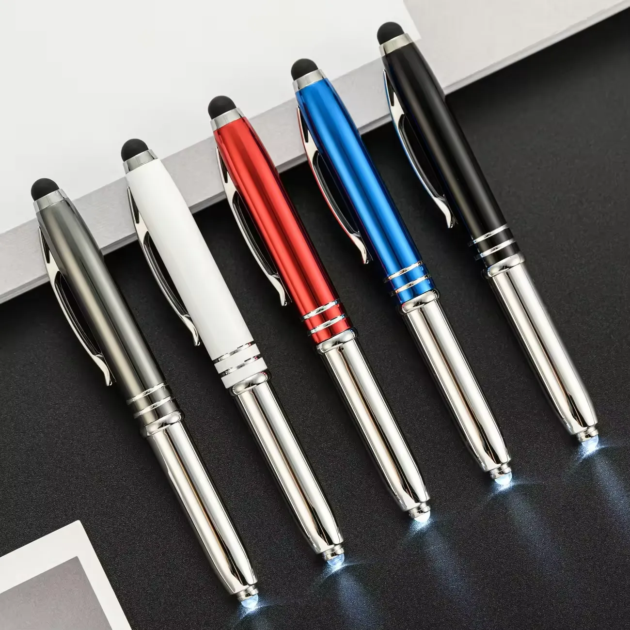 L.E.D. Light & Aluminum Ballpoint Pen 3