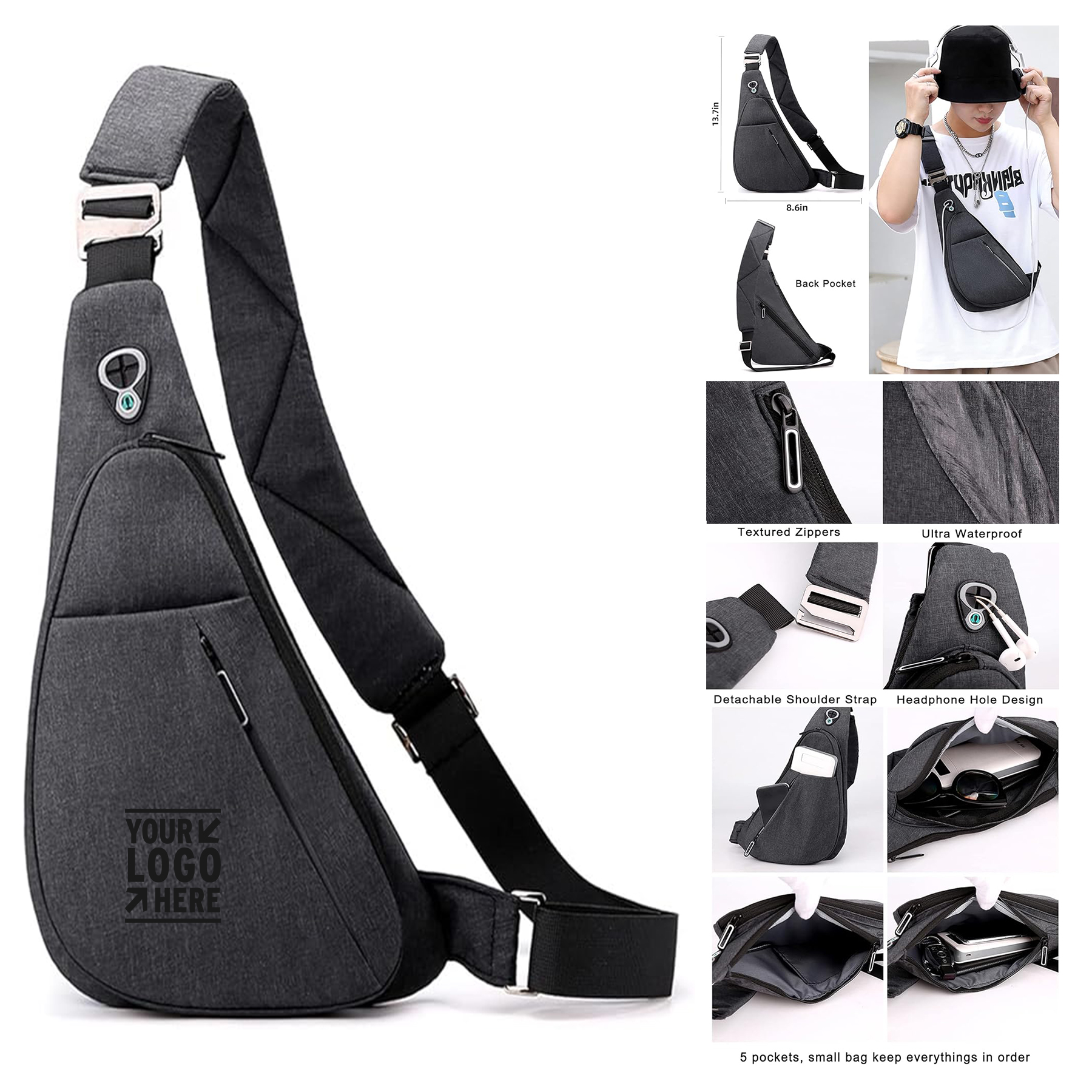 Small Waterproof Shoulder Backpack Anti-Thief Crossbody Chest Daypack Personal Pocket Sling Bag 2