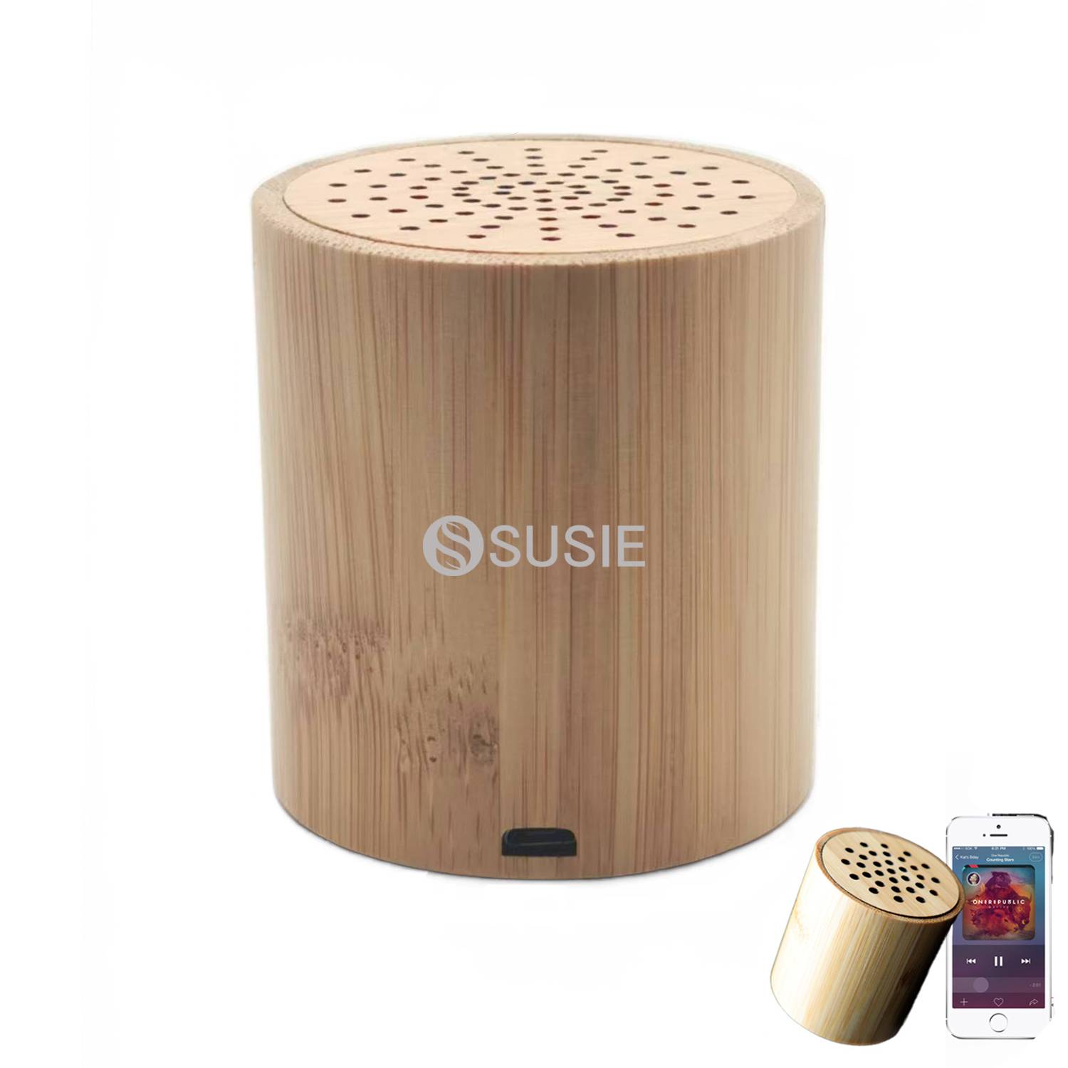 Bamboo Plastic Compact Bluetooth Speaker 3