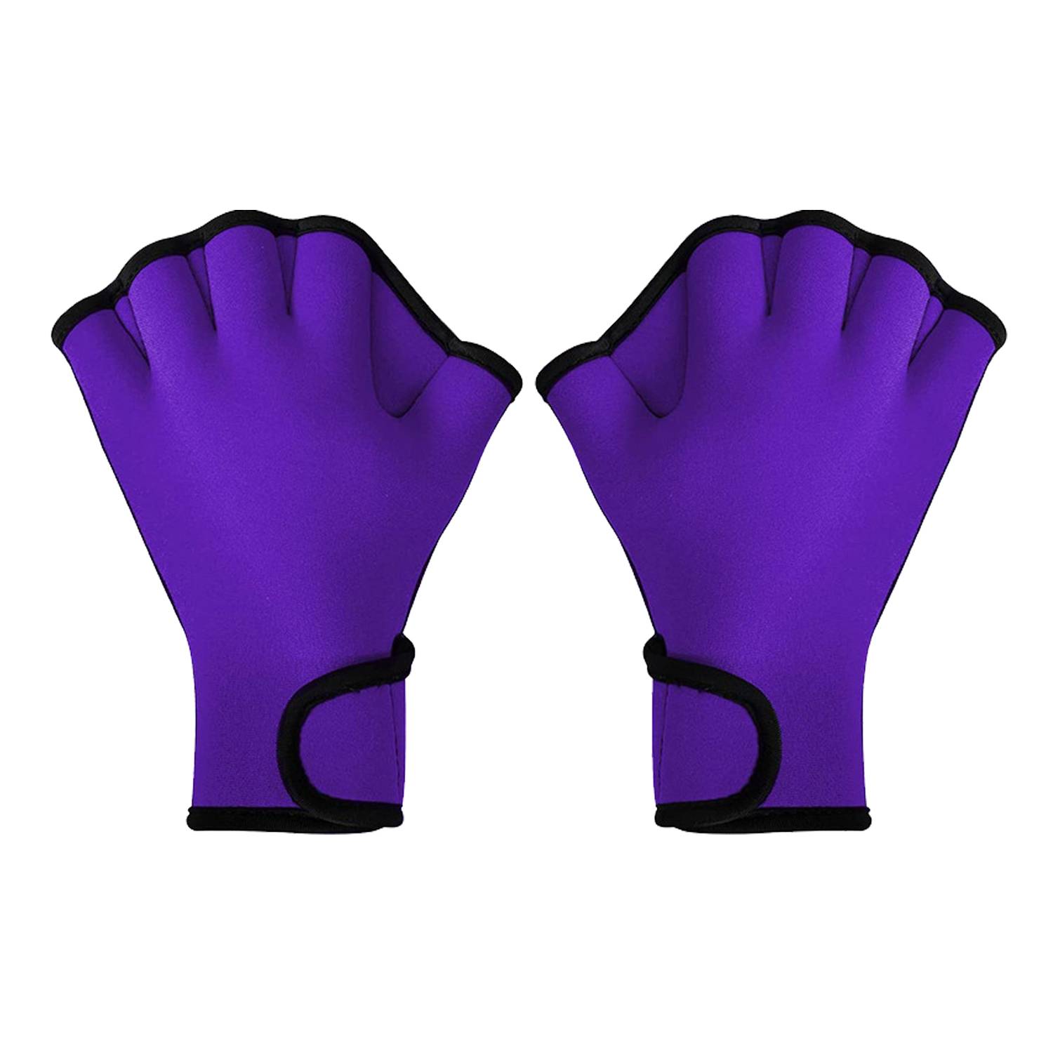 Neoprene Webbed Swim Training Glove w/Adjustable Wrist Strap 2