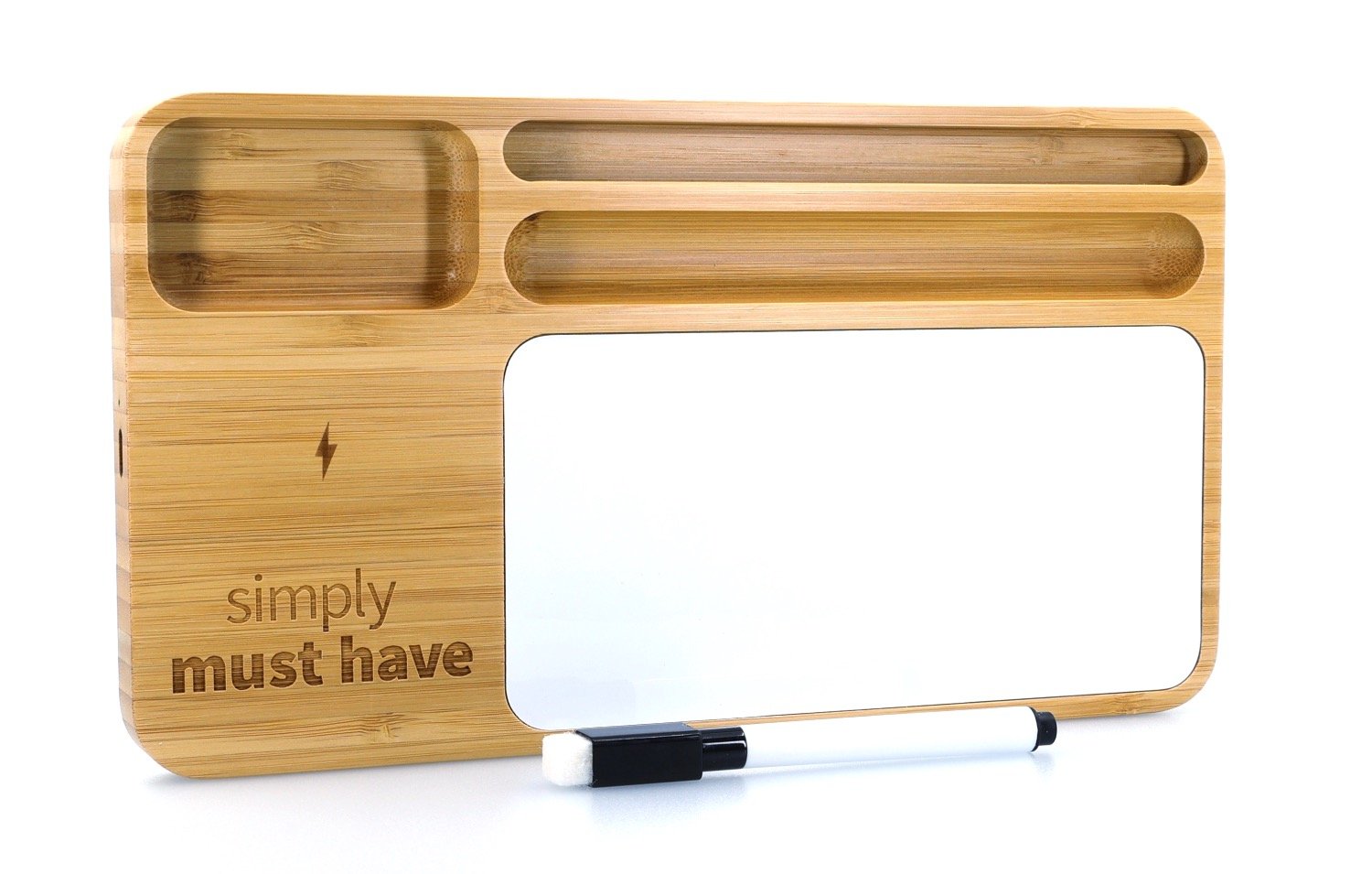 Bamboo 10W Wireless Charging Base with Dry Erase Board 11