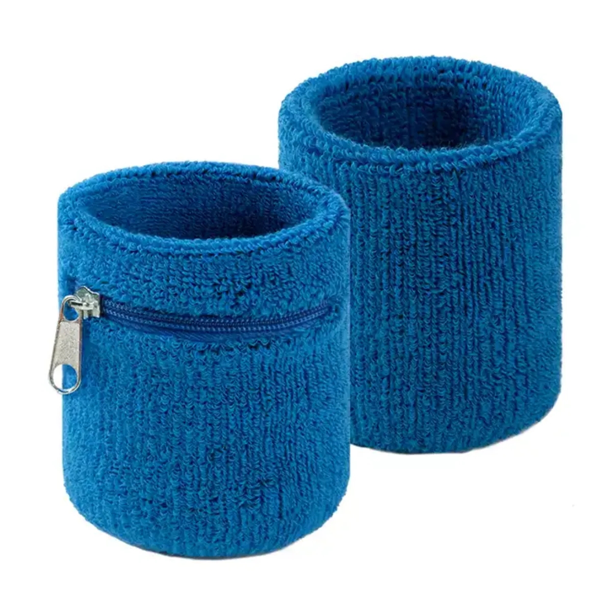 Cotton Sweatband Sport Elastic Wristband With Zipper Pocket 2