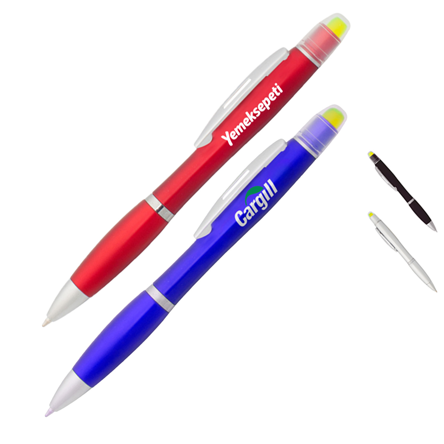 Combo Highlighter Pen w/ Custom Logo Twist Action Pens 1