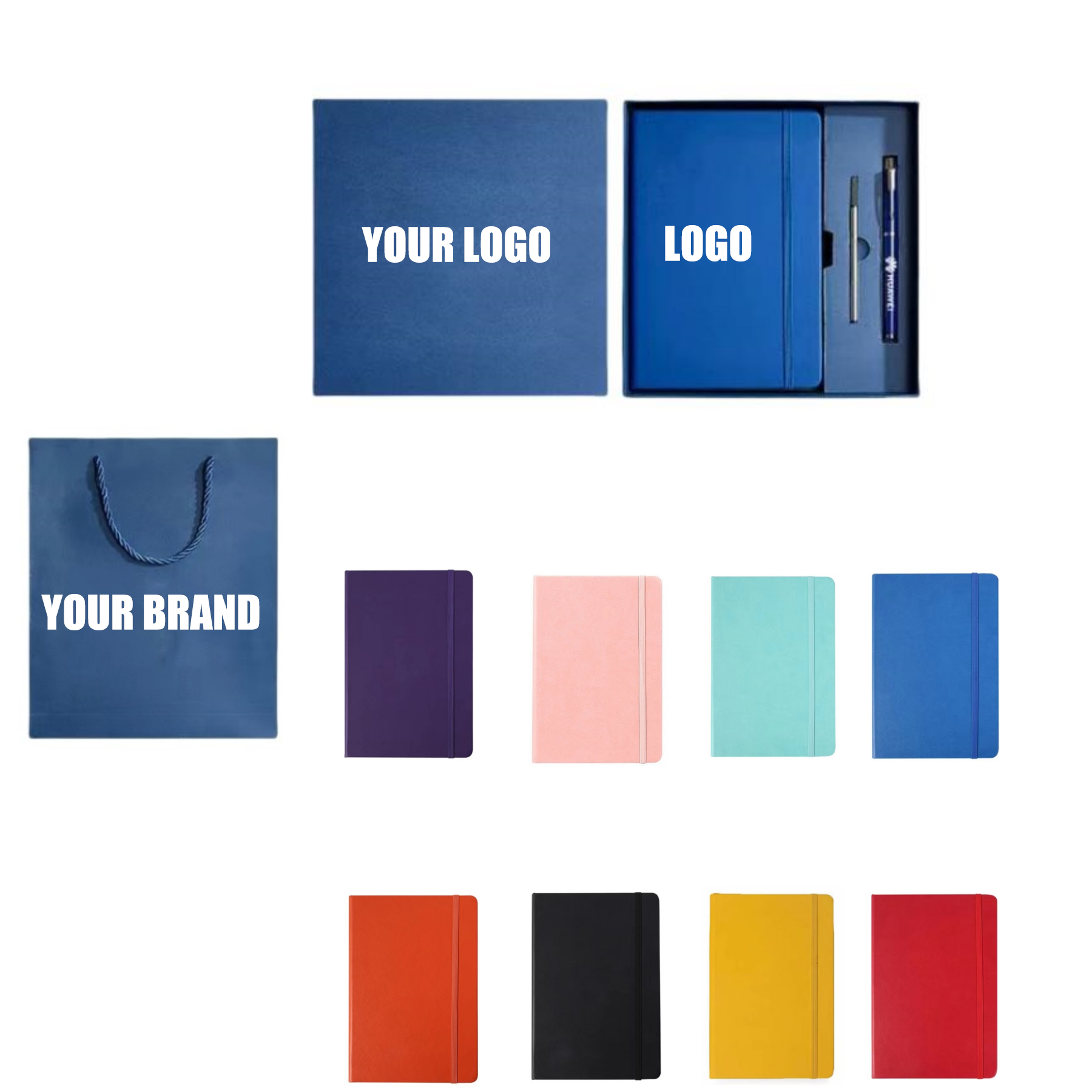 200 Pages PU Leather Personalized A5 Journal Notebook Set with Pen & Gift Box 4
