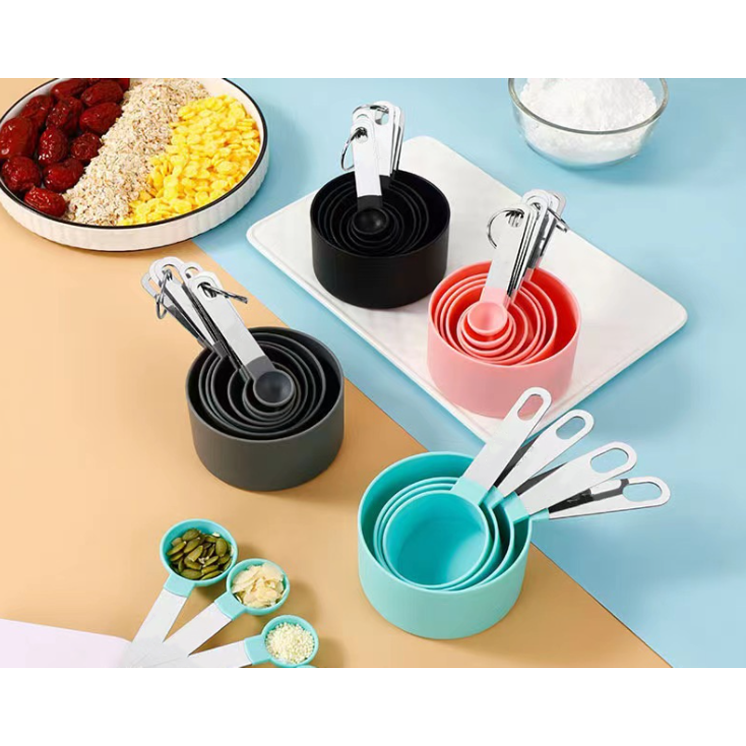 Set Of 8 With Graduated Plastic Measuring Spoons 3