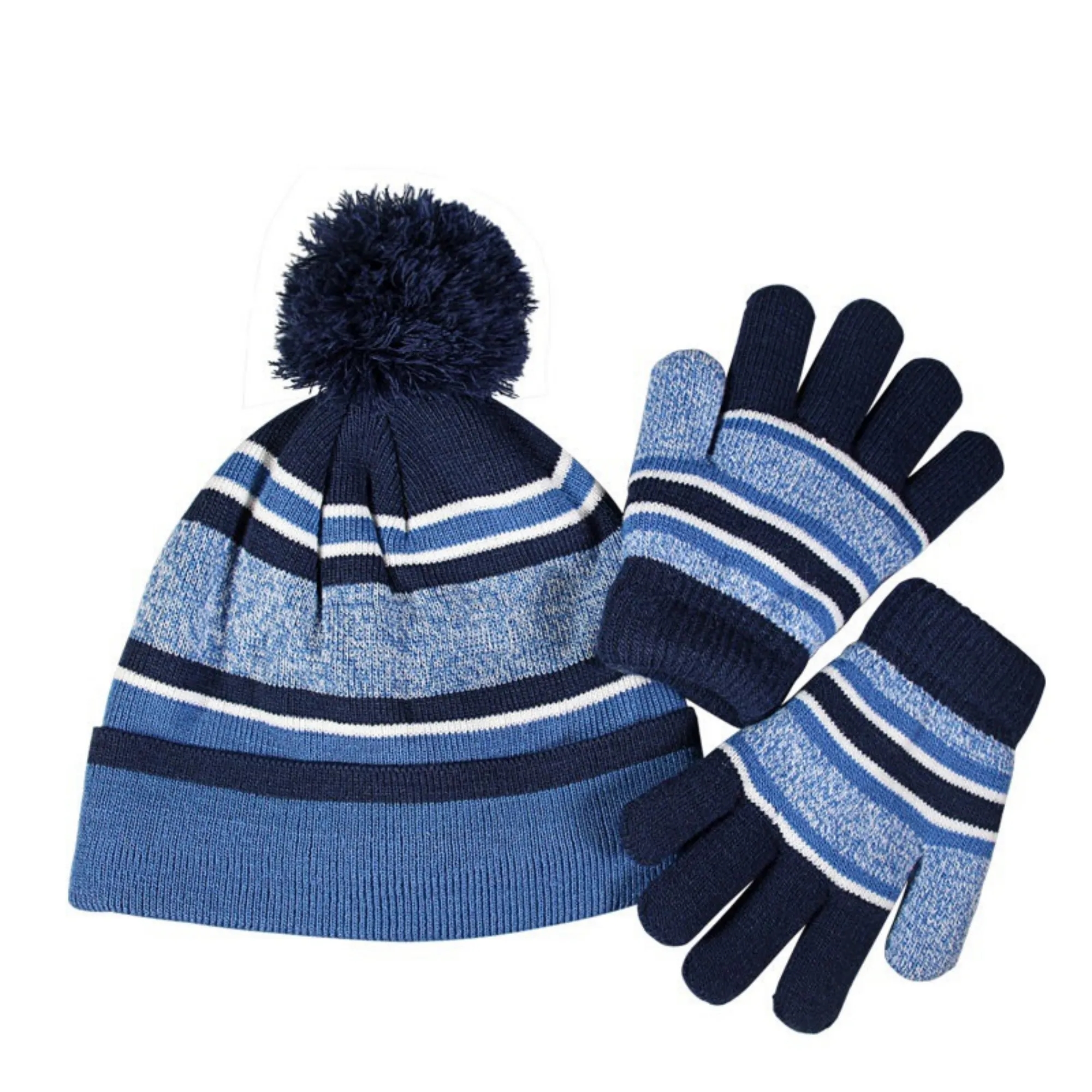 Two Piece Winter Solid Color Warm Children's Hat And Gloves 4