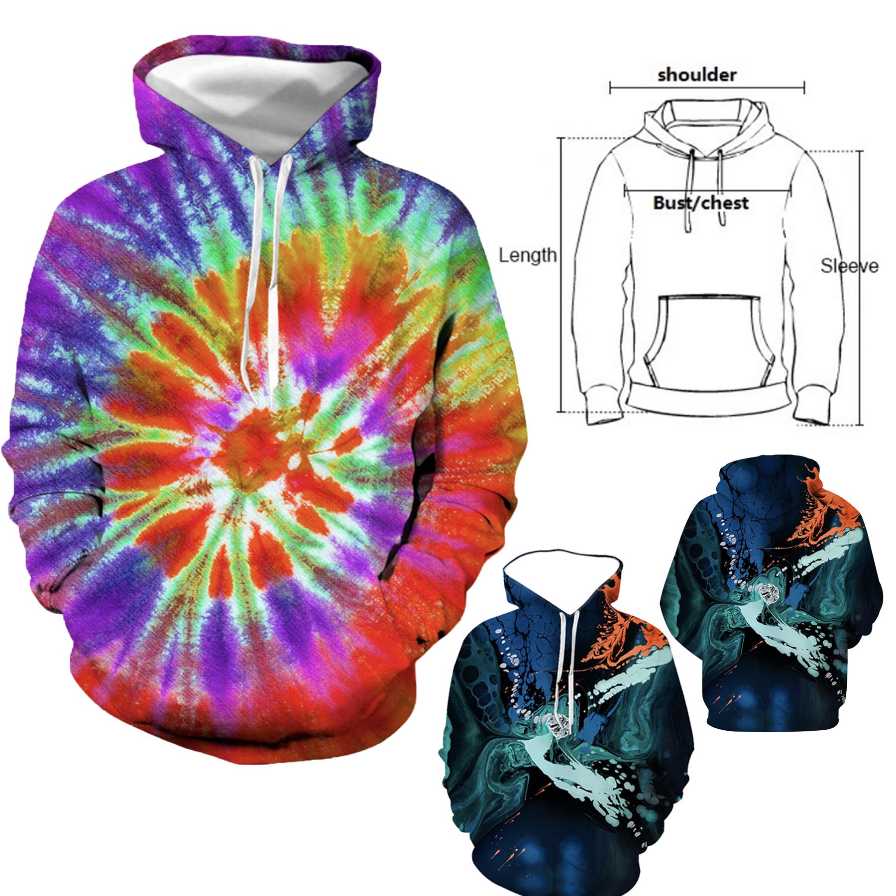 Hoodies Pullover Unisex Sweatshirt 3D Graphic Hoodies, custom hoodie or sweatshirt with logo imprint 1
