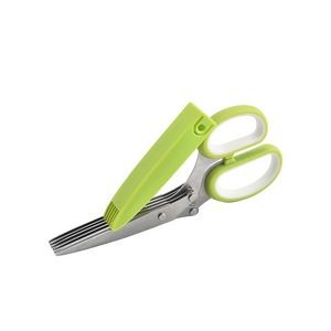 5 Blade Herb Chopper Scissors With Ergonomic Dual Color Handle 4