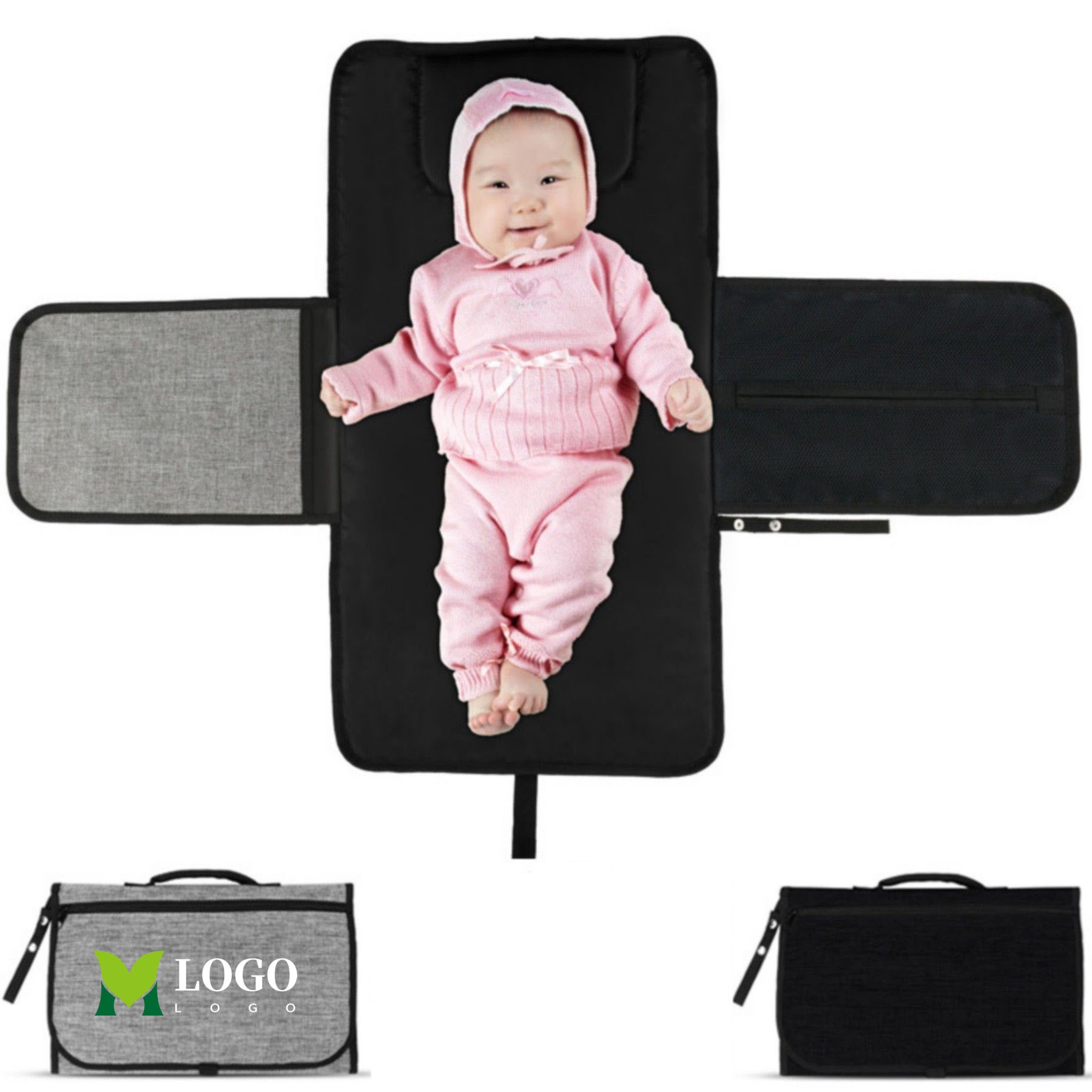 Waterproof Baby Changing Pad Mat With Built-In Pillow