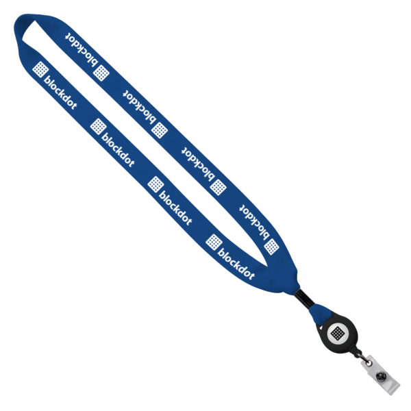 3/4" Cotton Lanyard with Metal Crimp & Retractable Badge Reel 264