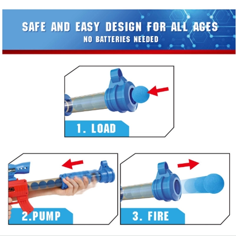 Ball Popper Gun Toy Set with Standing Shooting Target 2