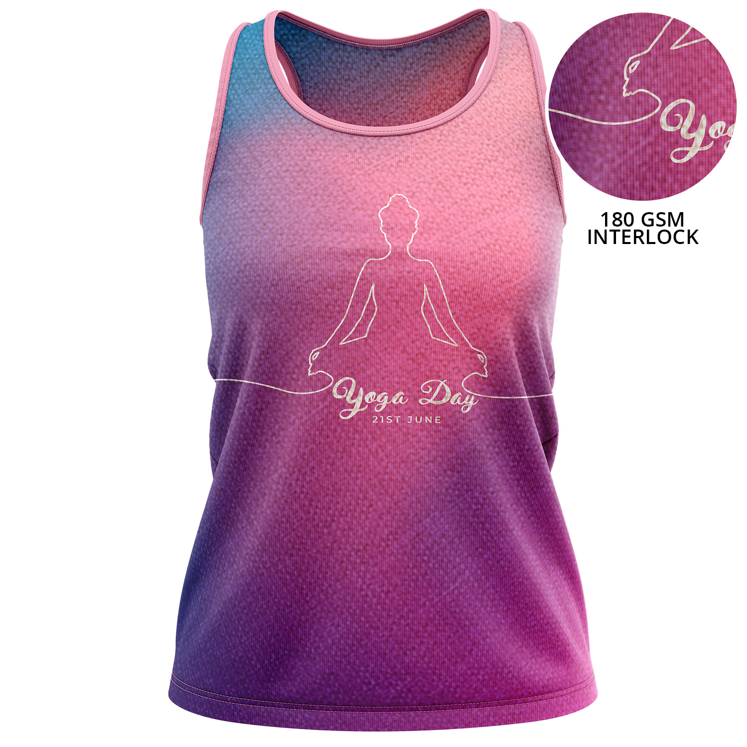 Women's 180 GSM Poly Interlock Sublimation Tank Tops 3