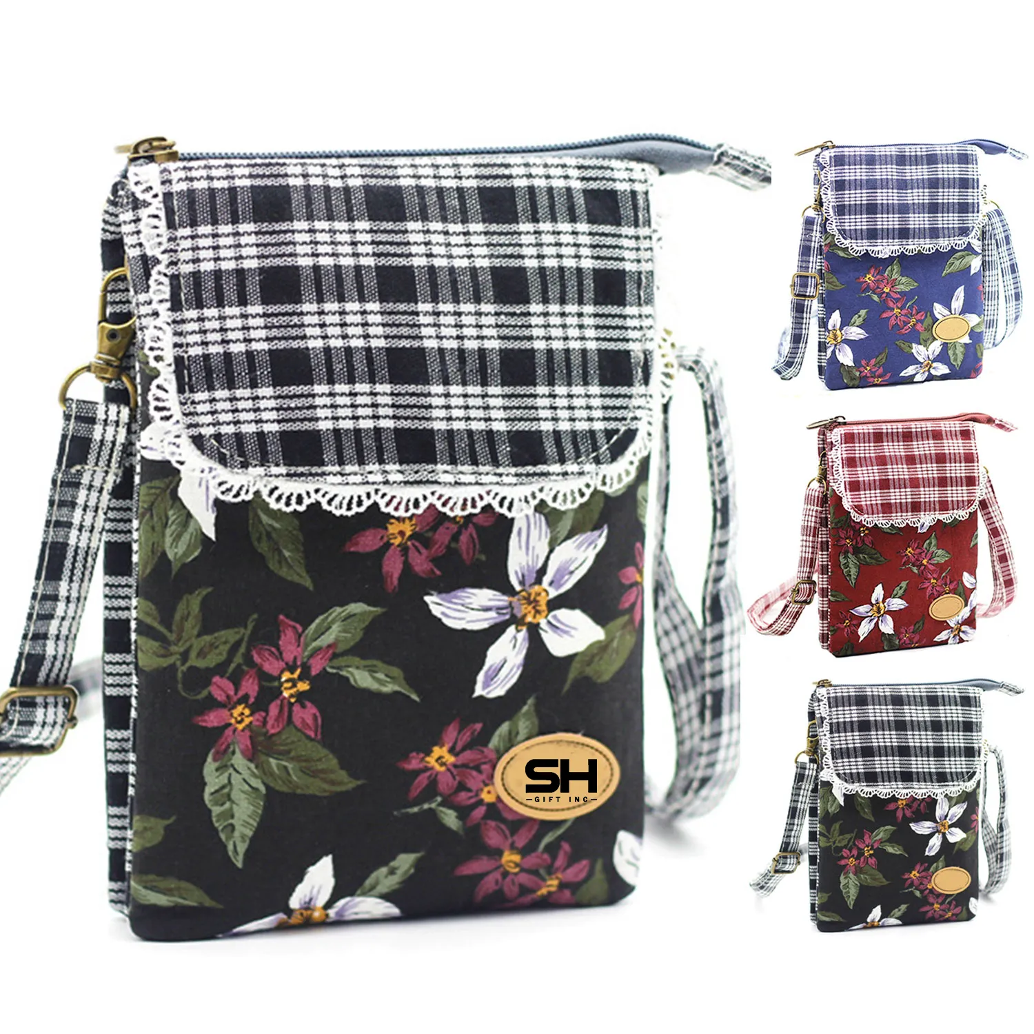 Cotton Multi Pockets Crossbody Phone Bags 6