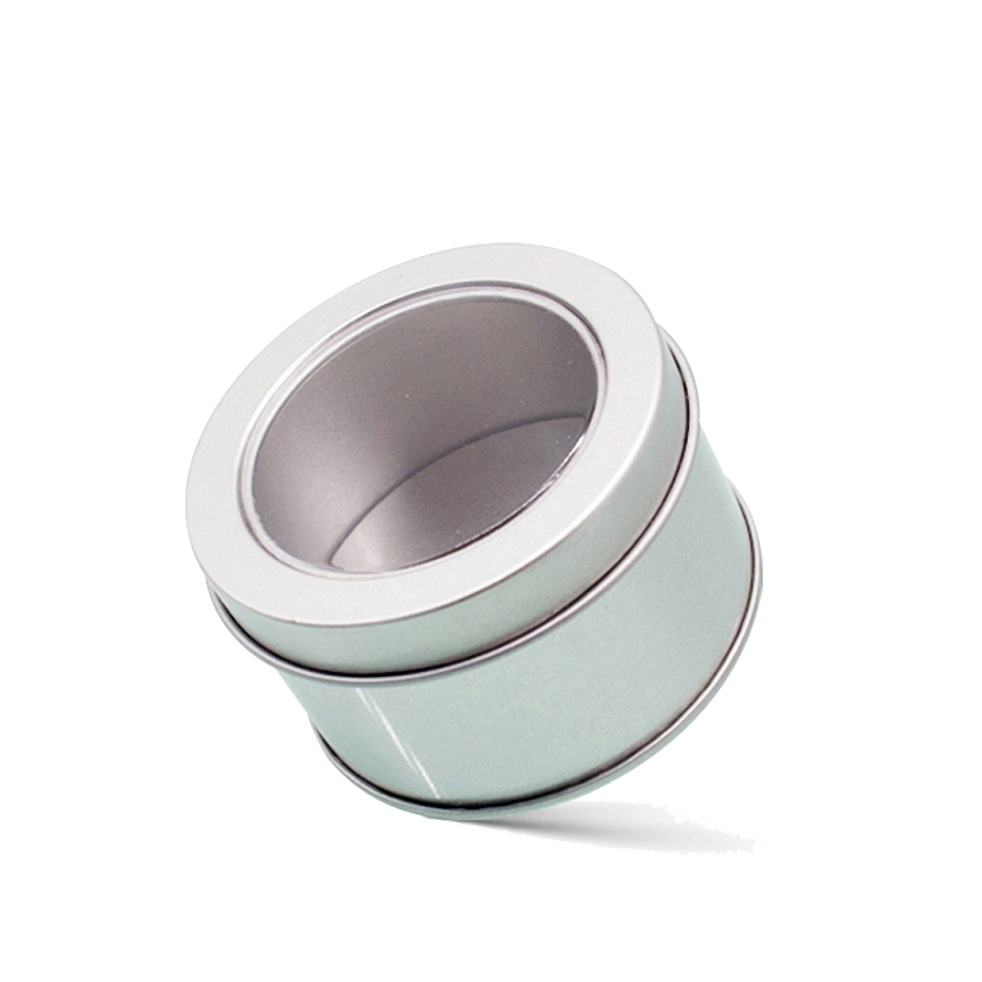Clear Top Round Tin Can with Durable Design for Easy Storage and Organization 4