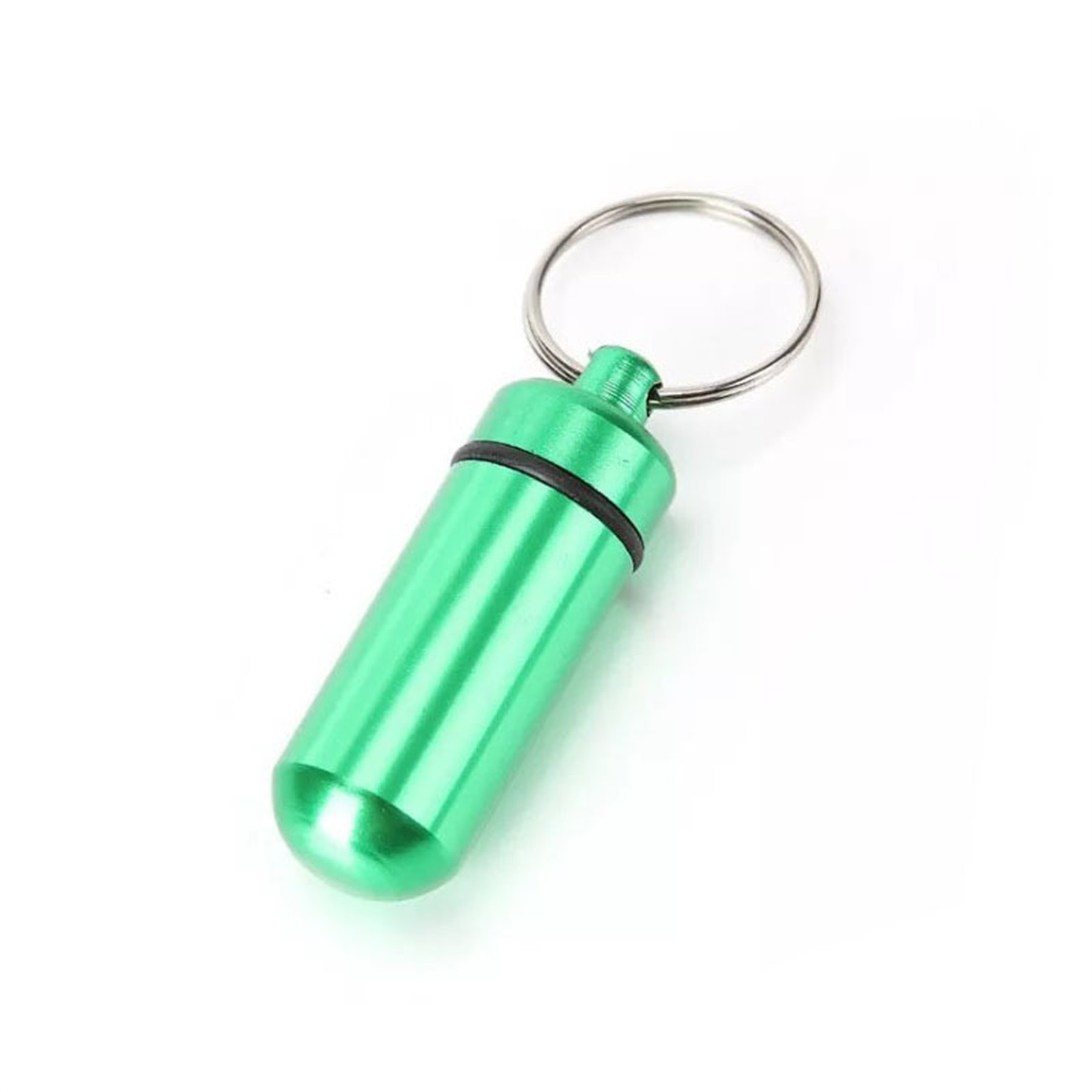 Waterproof Aluminum Pill Box Case With Keychain 2