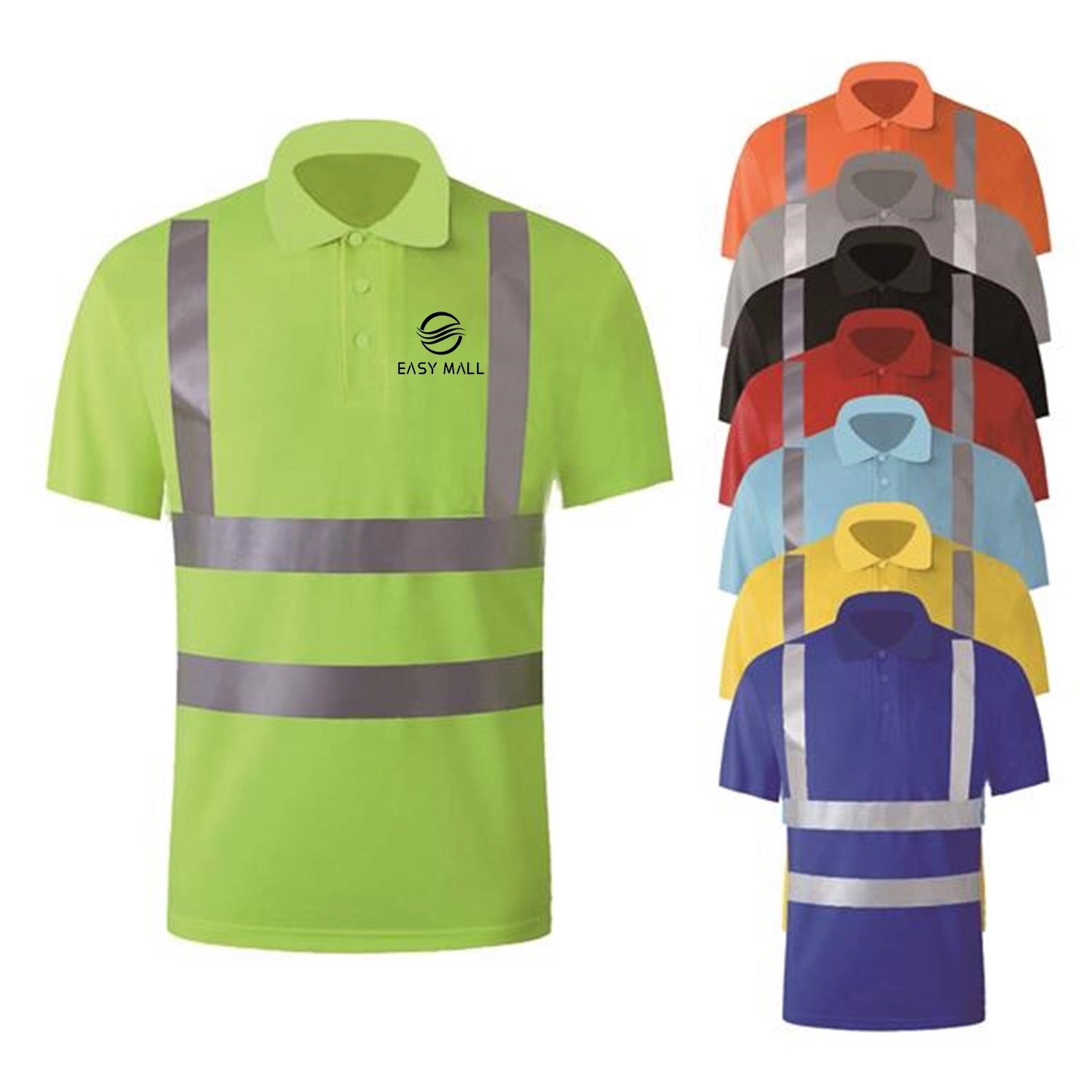 High Visibility Reflective Construction Safety Polo T Shirt 5