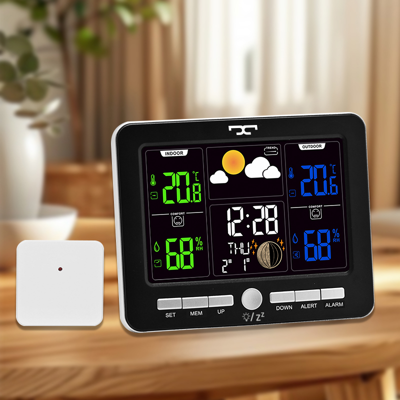 Wireless Digital Weather Station Clock with Colorful Display 2