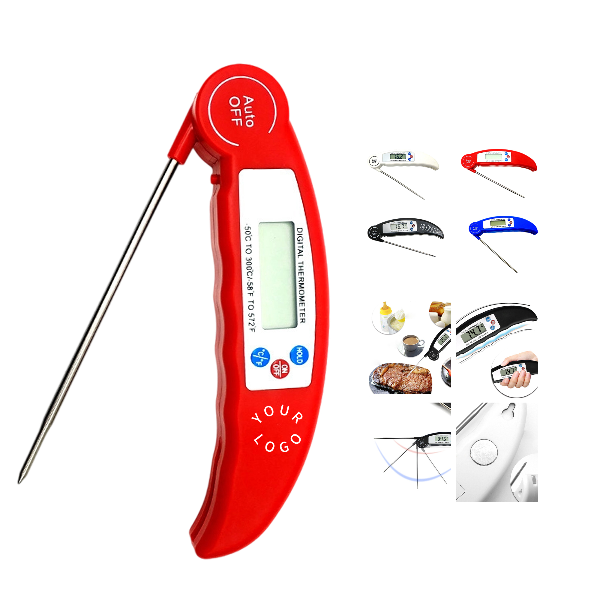 Foldable Stainless Steel Probe Kitchen Food Thermometer 7
