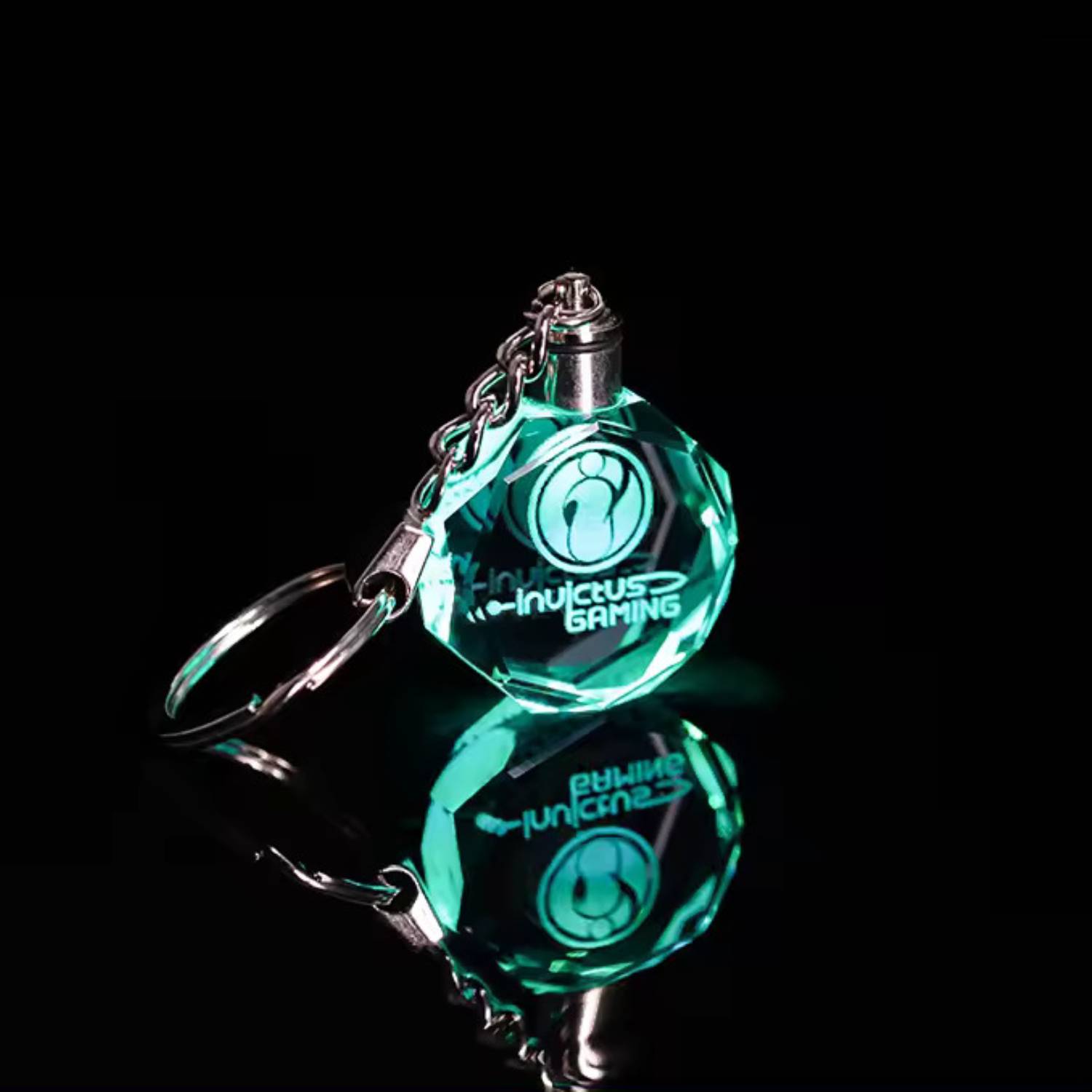 Octagon Shaped LED Light Crystal Keychain 7