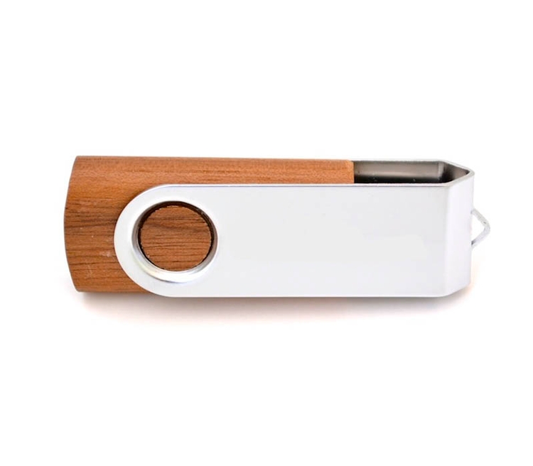 Wooden Swivel USB Flash Drive with Metal Band 4