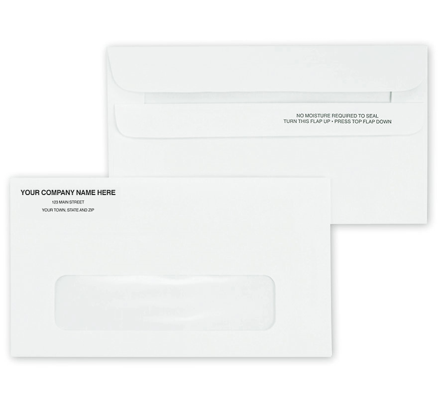 Envelopes, Number 6 3/4 self-seal, single window, white 1