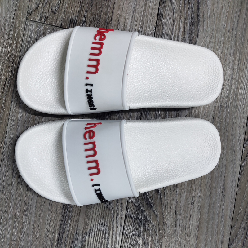 Embossed Unisex Slide Sandals w/Rubber Straps 4