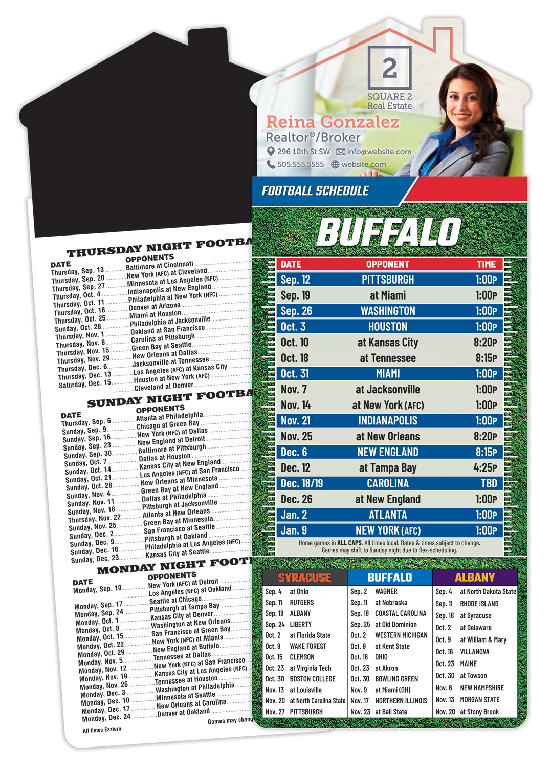 Magna-Card House Shape Magnet Football Schedules (3.5x9) 1