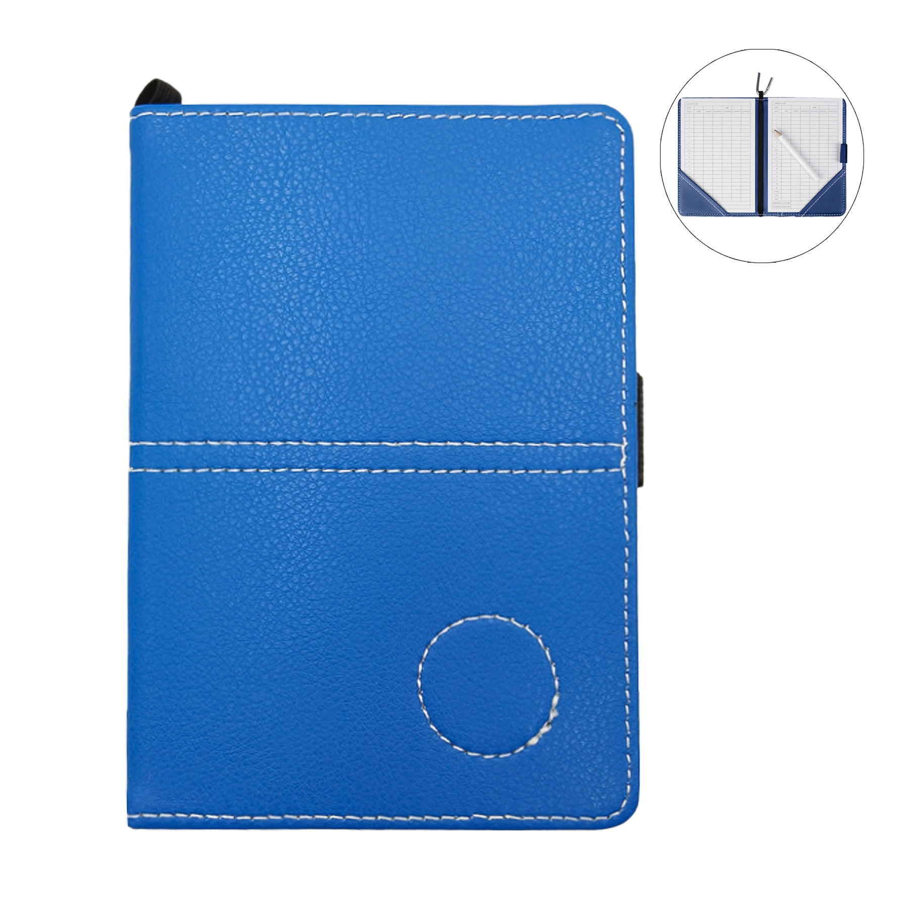 PU Leather Golf Scorecard Holder Yardage Book With Buckle And Pen 5