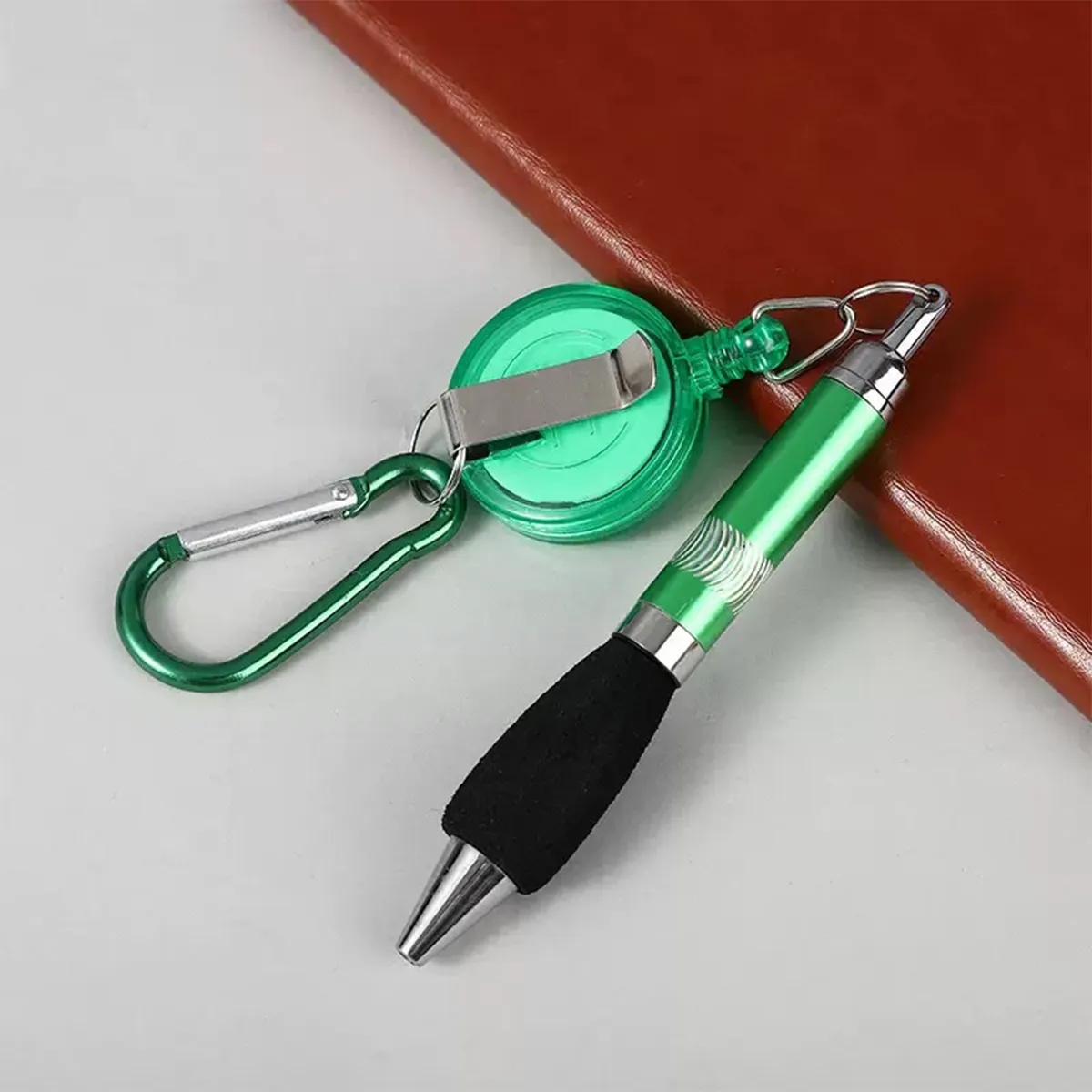 Retractable Drawstring Pen Badge Belt Clip Carabiner Set 11