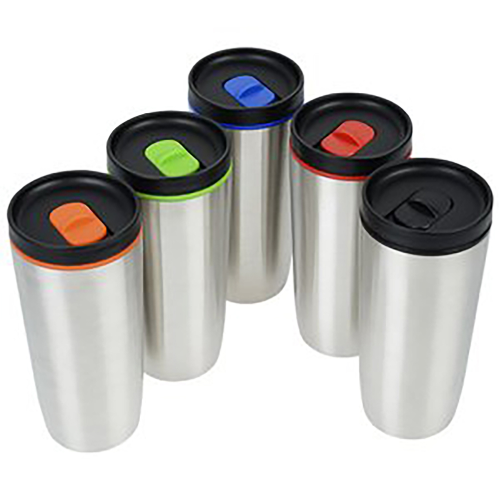 Custom Accent Stainless Travel Mug - 16 oz - Laser Engraved 2