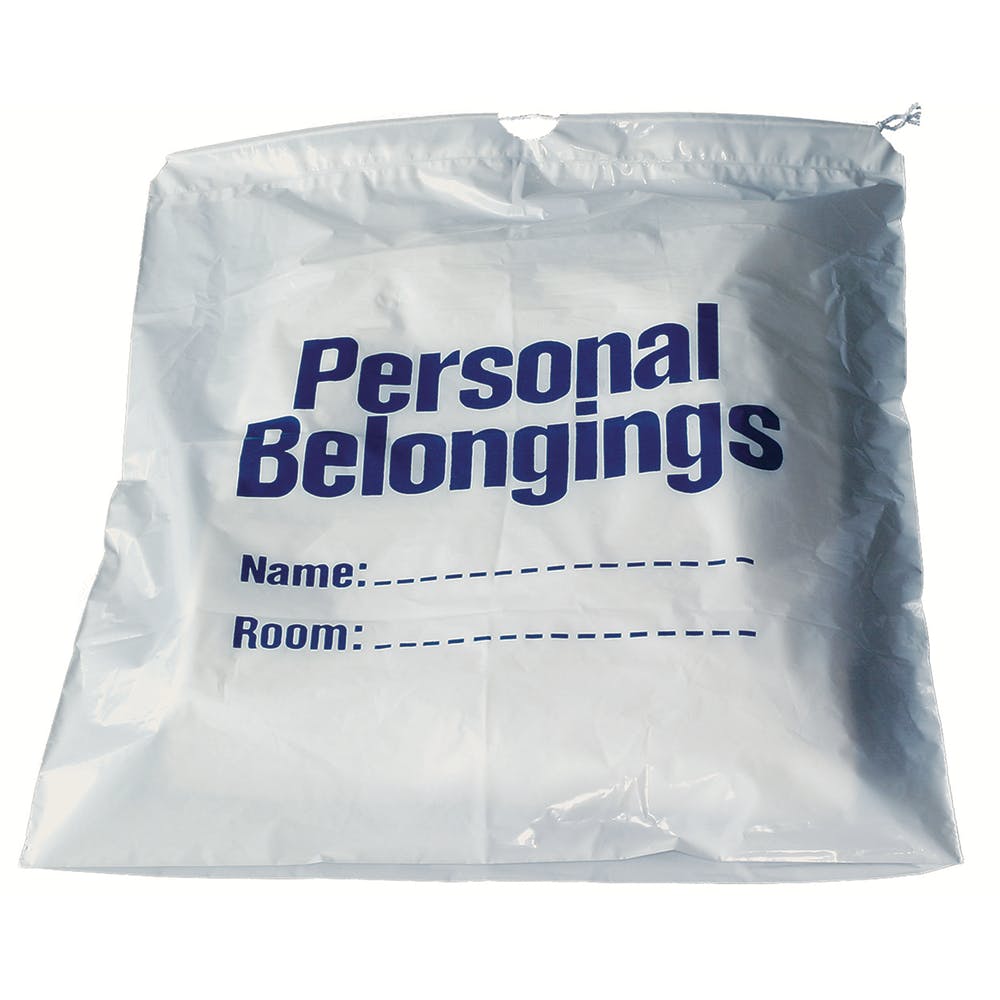 Personal Belongings Bags - Drawstring White 2