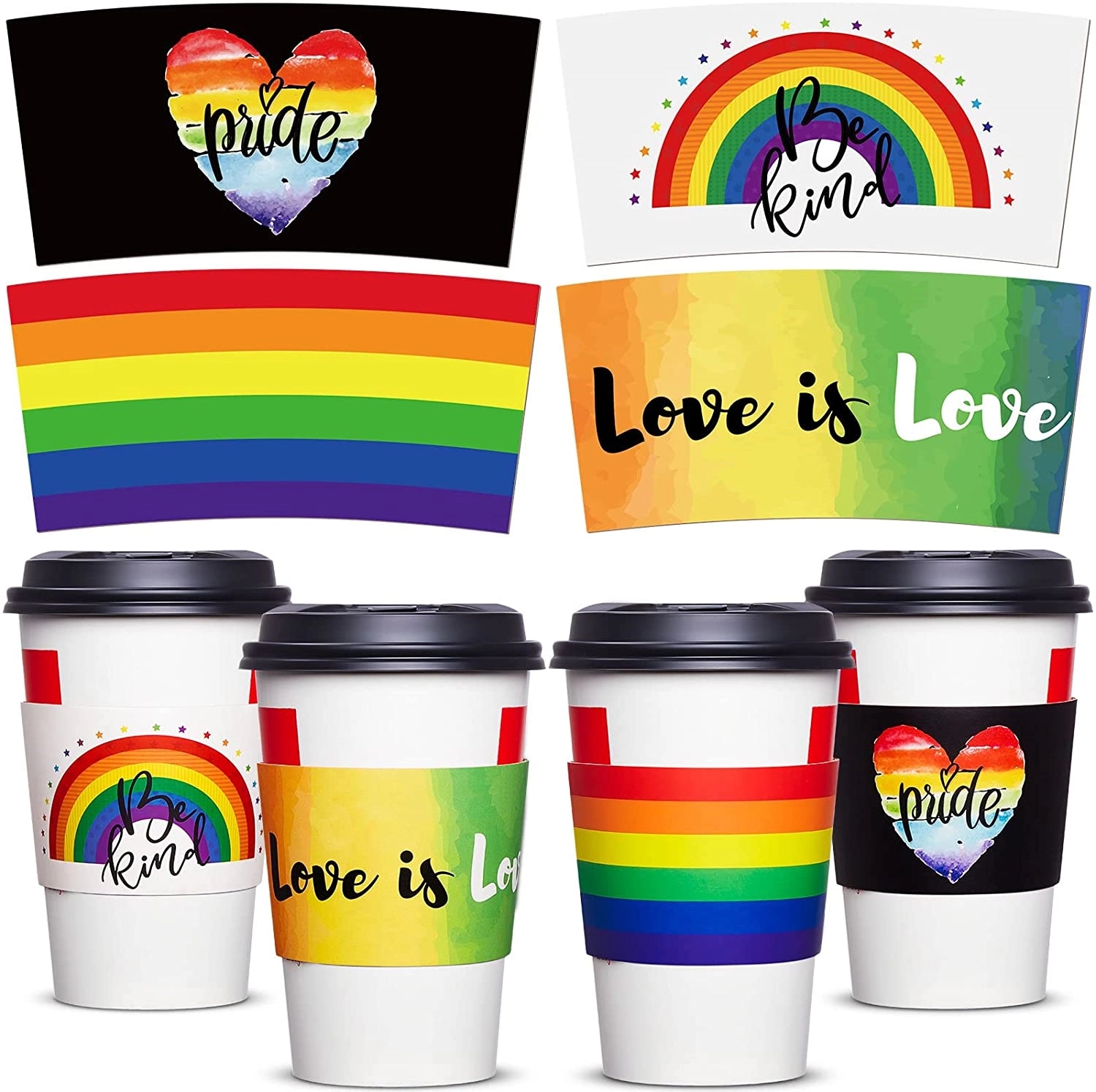 12oz To 16oz Disposable Coffee Cup Sleeves 6