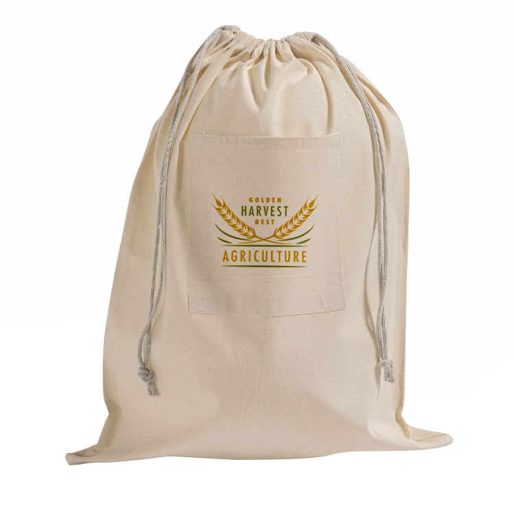 Palmcrest Pocket Laundry Bag, custom drawstring bag with logo imprint 6