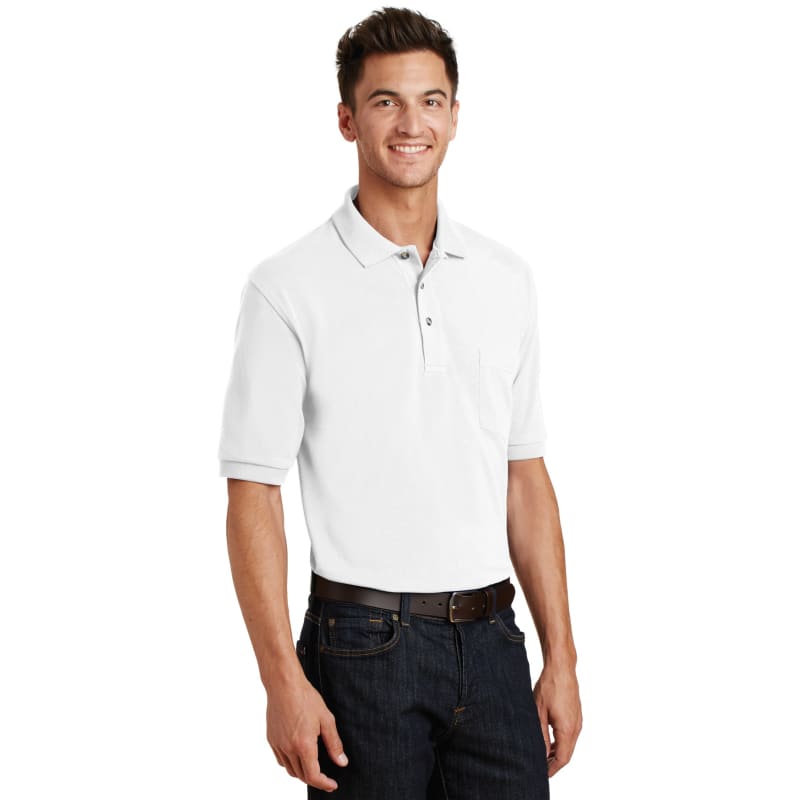 Port Authority Heavyweight Cotton Pique Polo With Pocket. 13