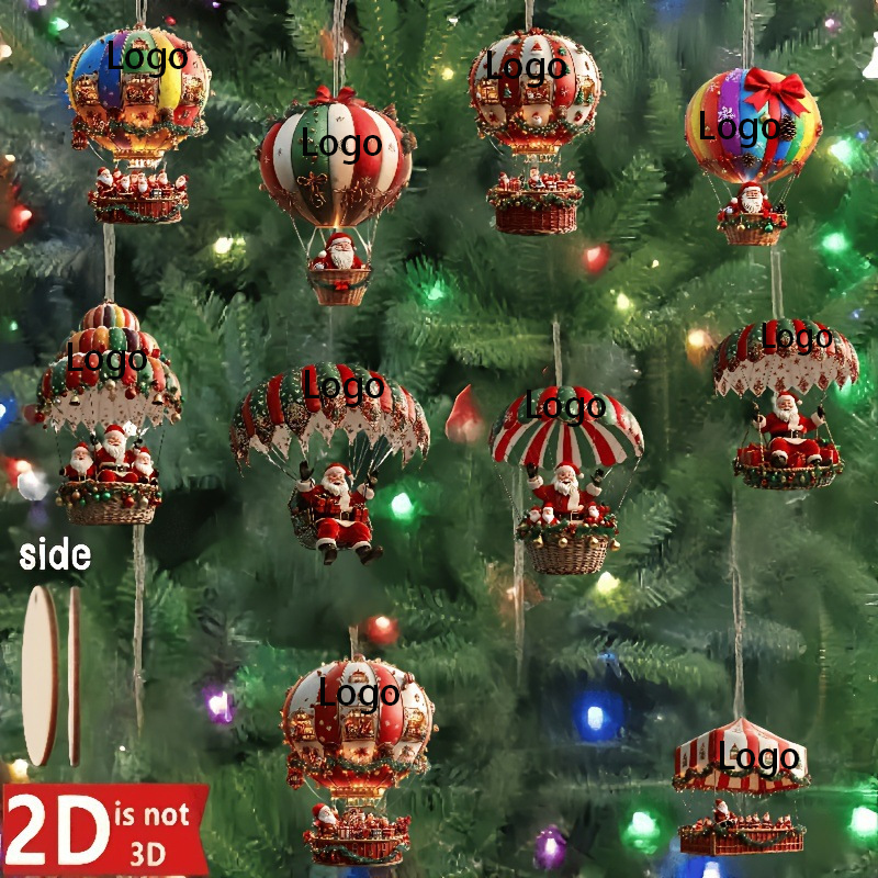 10Pcs Christmas Wooden Ornament Set 1