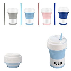 550ml Collapsible Cup With Straw And Sip Lid 8
