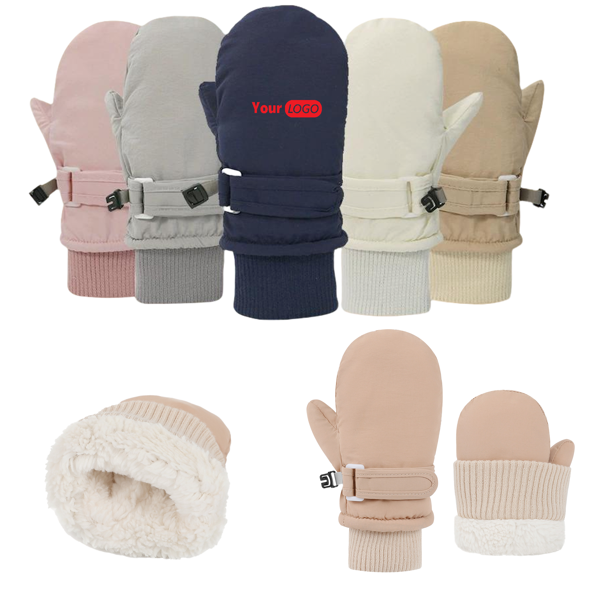 Kids' Quick-Dry Fleece-Lined Thickened Ski Waterproof Gloves 2