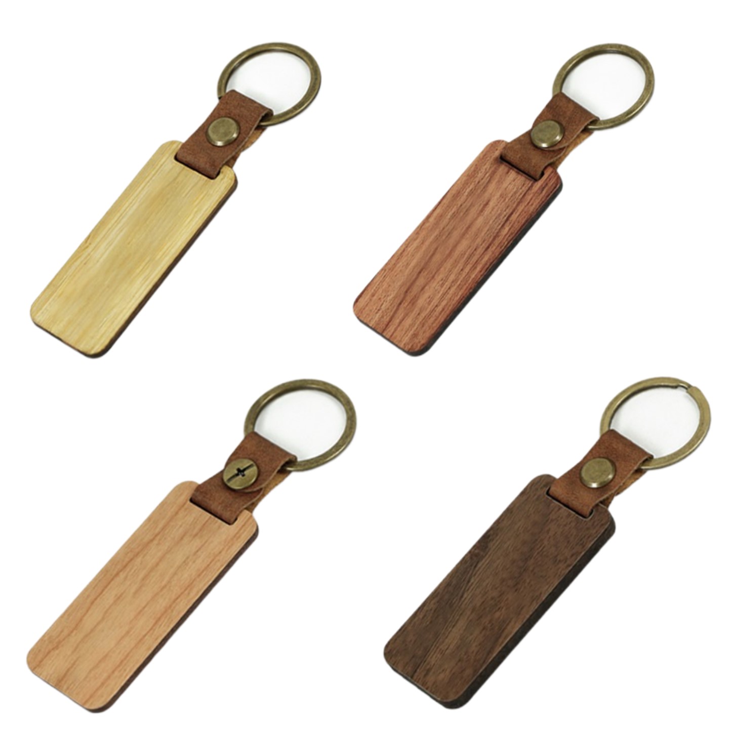 Rectangle Wood Keychain 3
