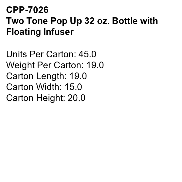 Two Tone Pop Up 32 oz. Bottle with Floating Infuser 14