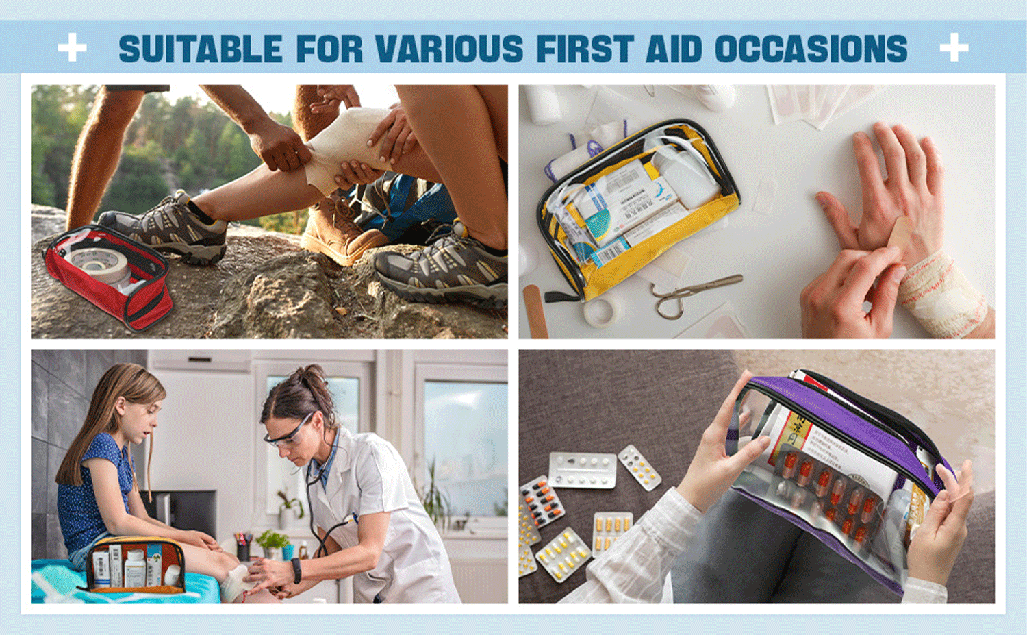 Transparent Travel First Aid Medical Kit Accessory Pouches 1