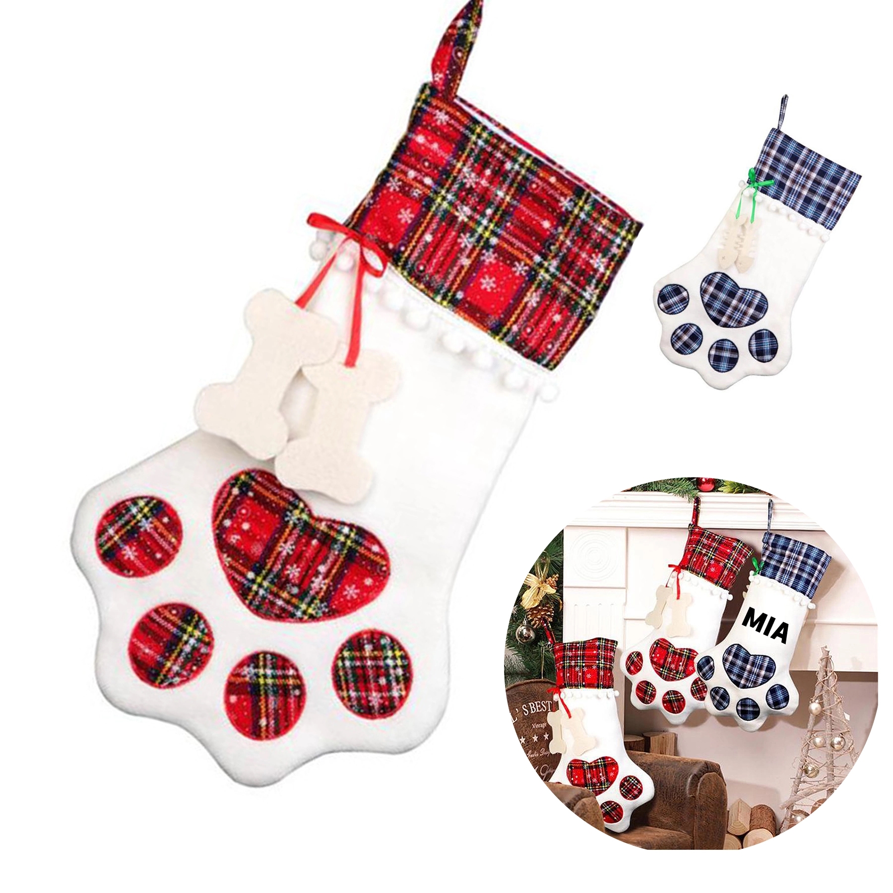 Bear Paw Christmas Stockings 2