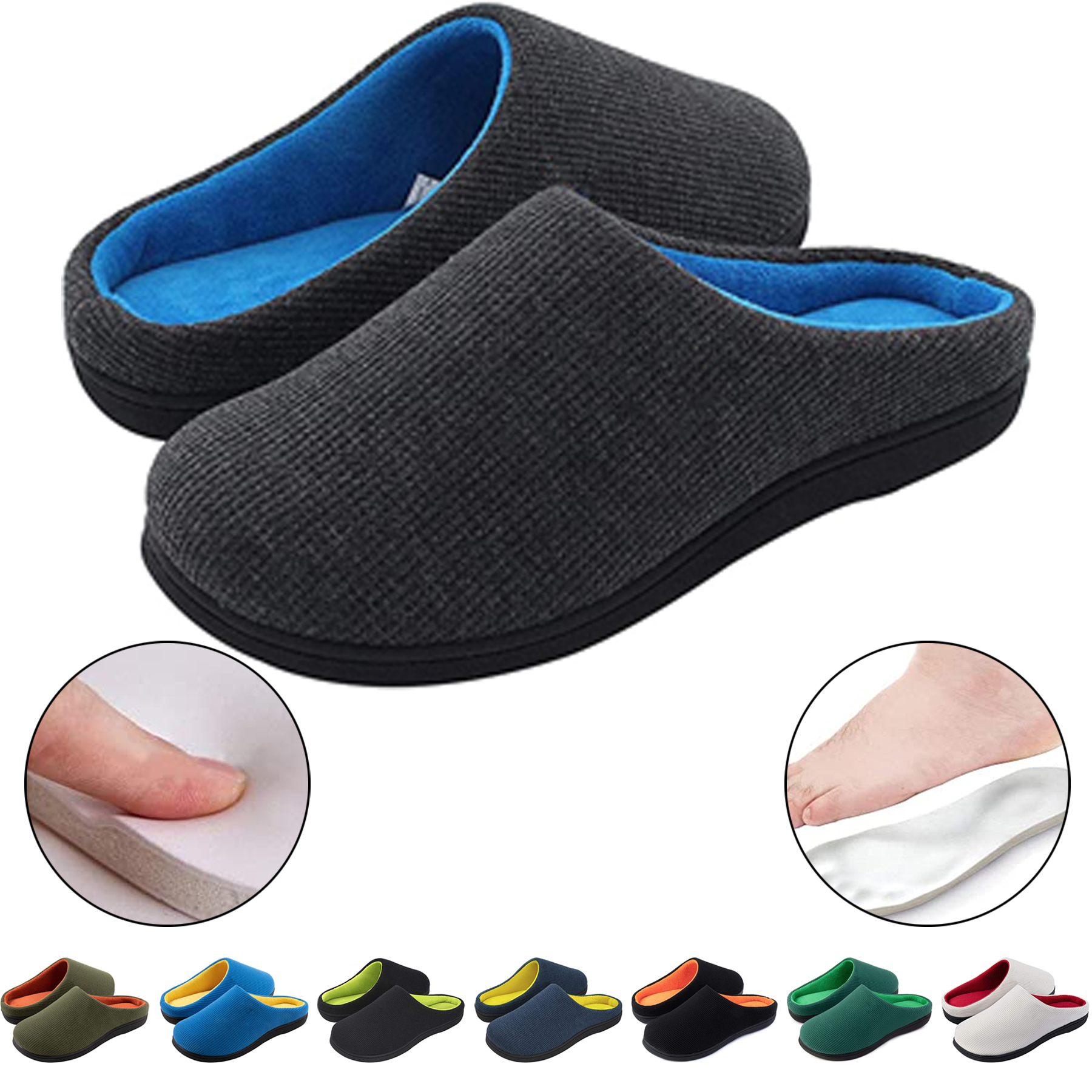 Men's Two-Tone Memory Foam Slipper 2
