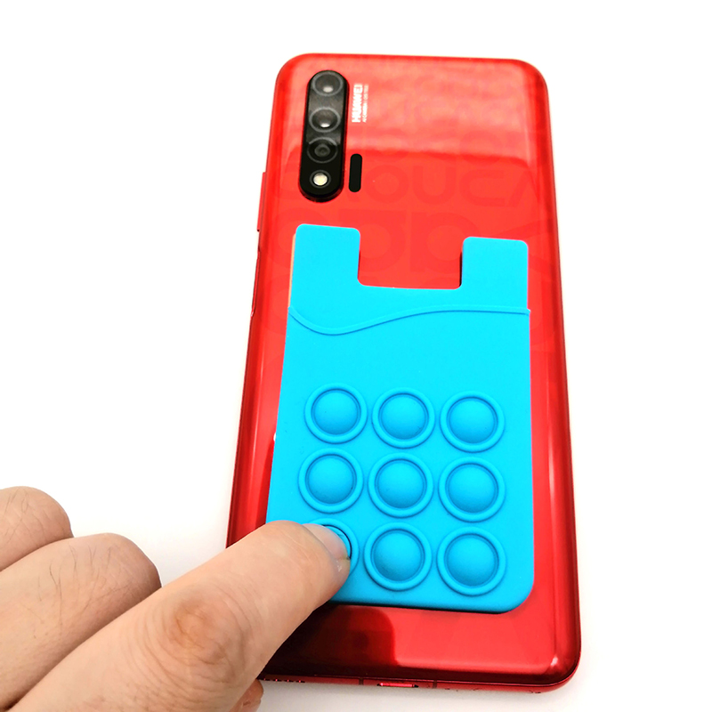 Silicone Popper Stress Reliever Phone Card Holder 3