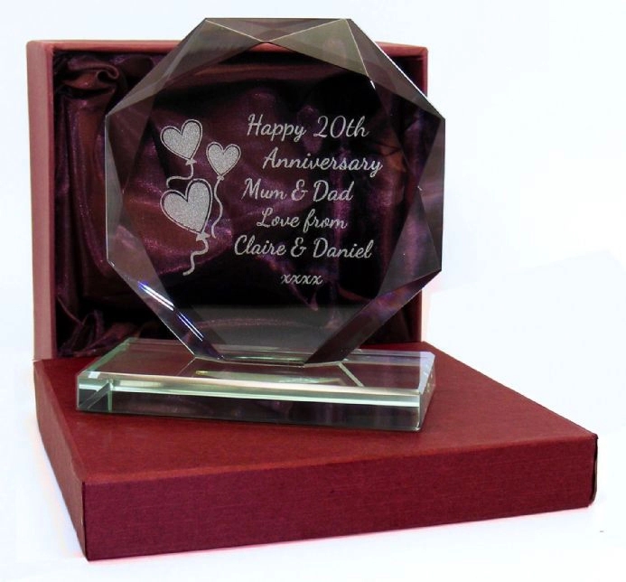 Anniversary Cut Glass Gift Personalised 4