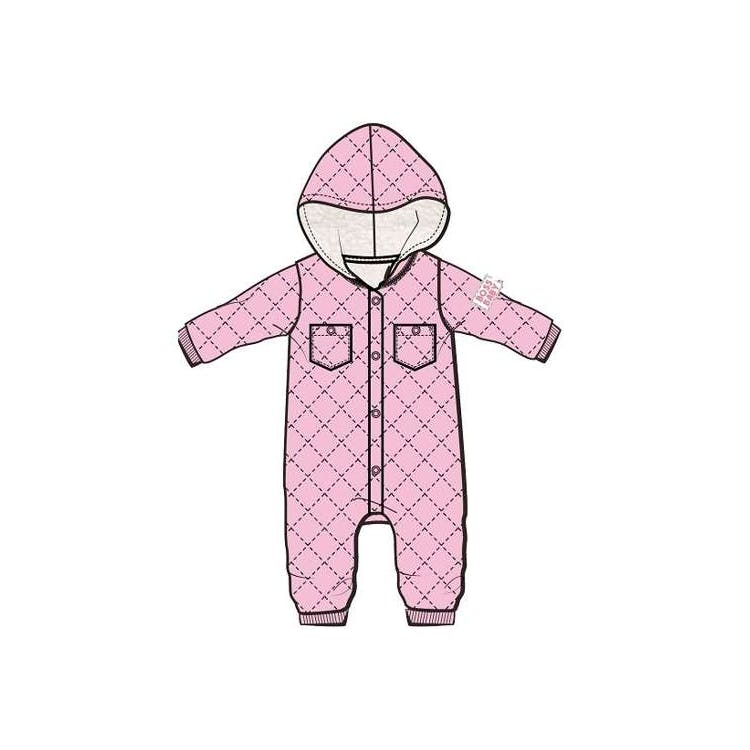 Newborn Quilted Romper Pink 0-9M 2