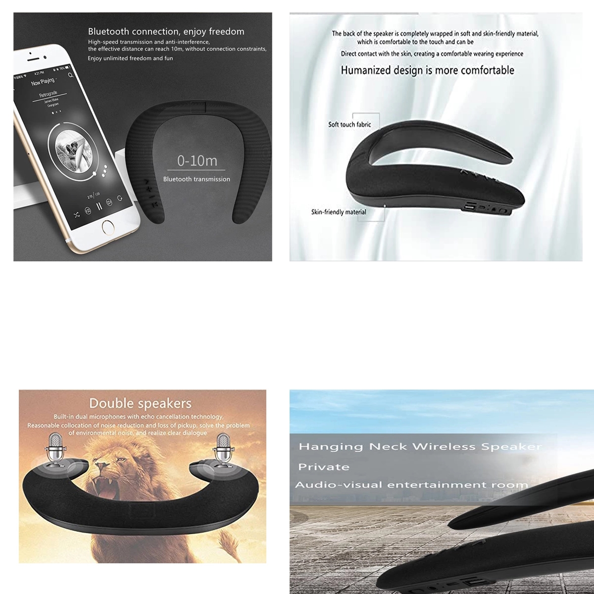 U-Shaped wireless Speaker Neck-Mounted 4
